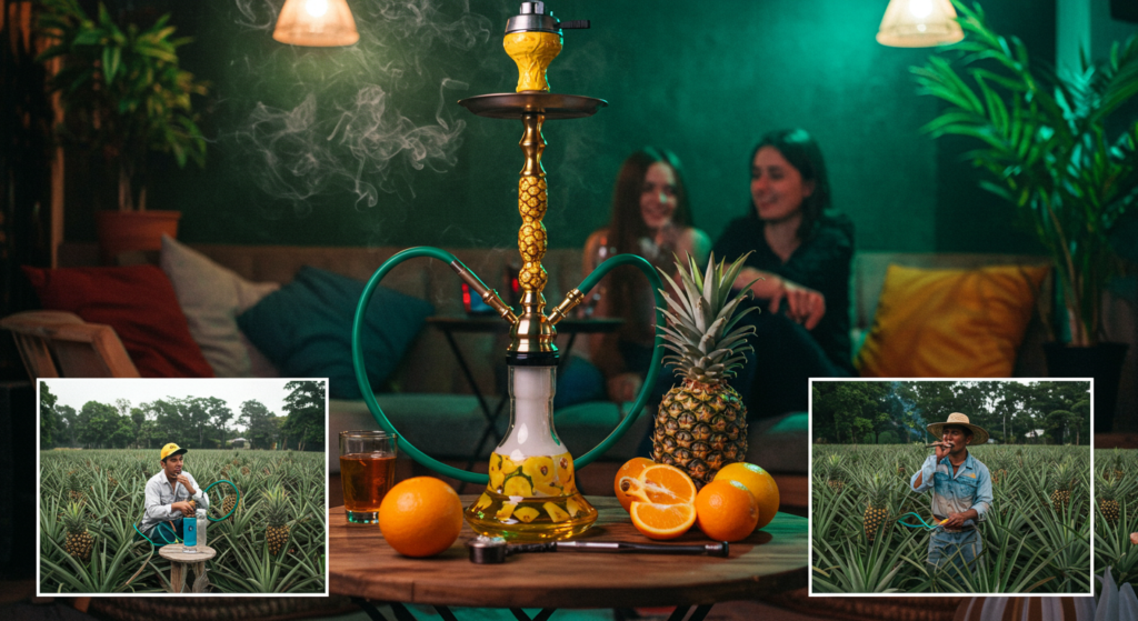 Pineapple flavored Hookah at Aria