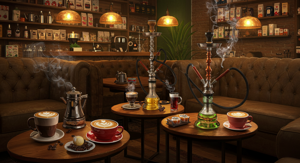 types of coffee at Aria Hookah Lounge