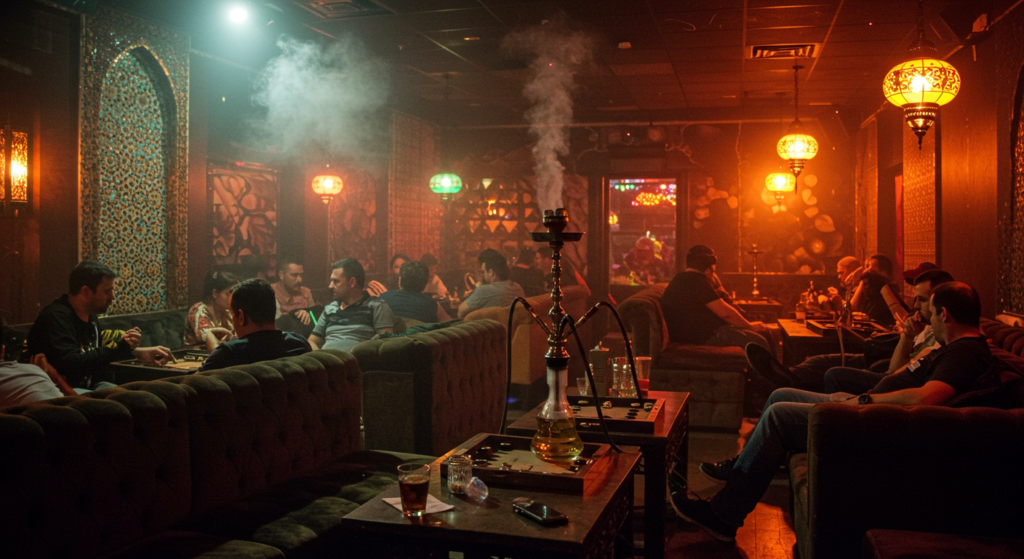 coffee bar with shisha lounge ambiance