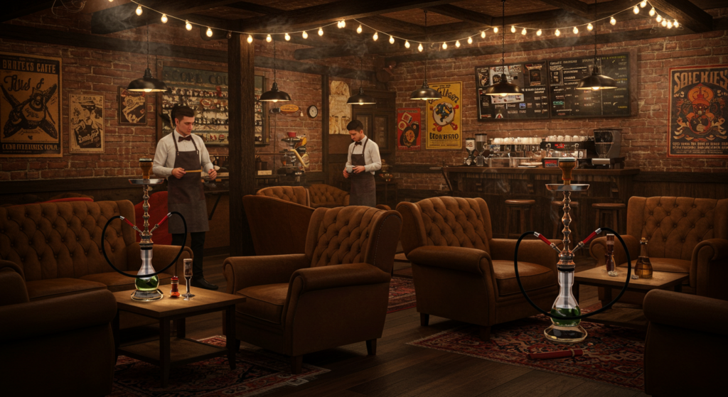 hookah bar with coffee shop atmosphere
