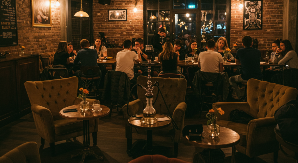hookah bar with coffee shop atmosphere

